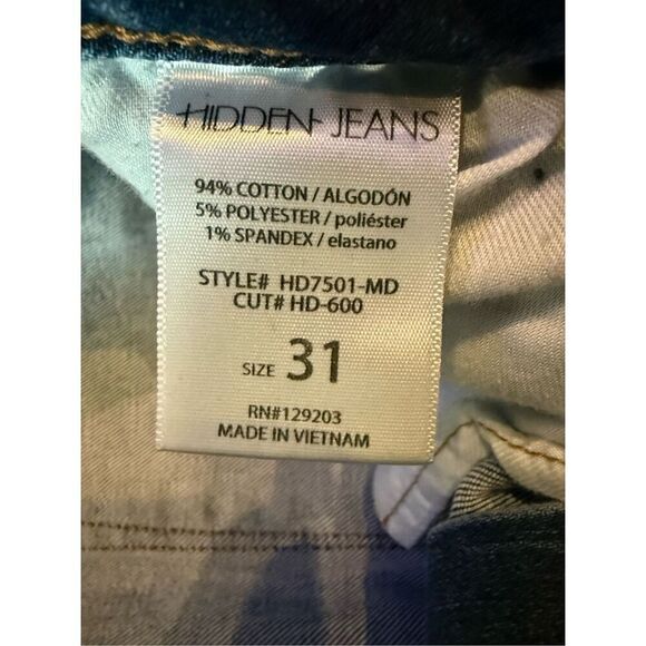 Hidden Womens Mid-rise Distressed Frayed Hem Skinny Denim Jeans Blue Size 31 - Picture 4 of 8